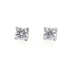 Boucles d'oreilles Puces Or blanc Diamant