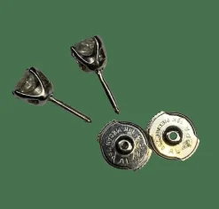 Boucles d'oreilles puces or et diamants