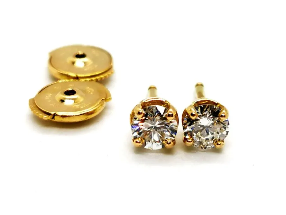 Boucles d'oreilles Puces Or jaune Diamant
