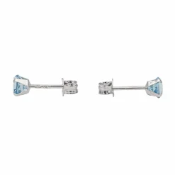 Boucles d'oreilles Puces Or blanc Topaze