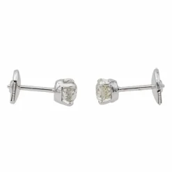 Boucles d'oreilles Puces Or blanc Diamant