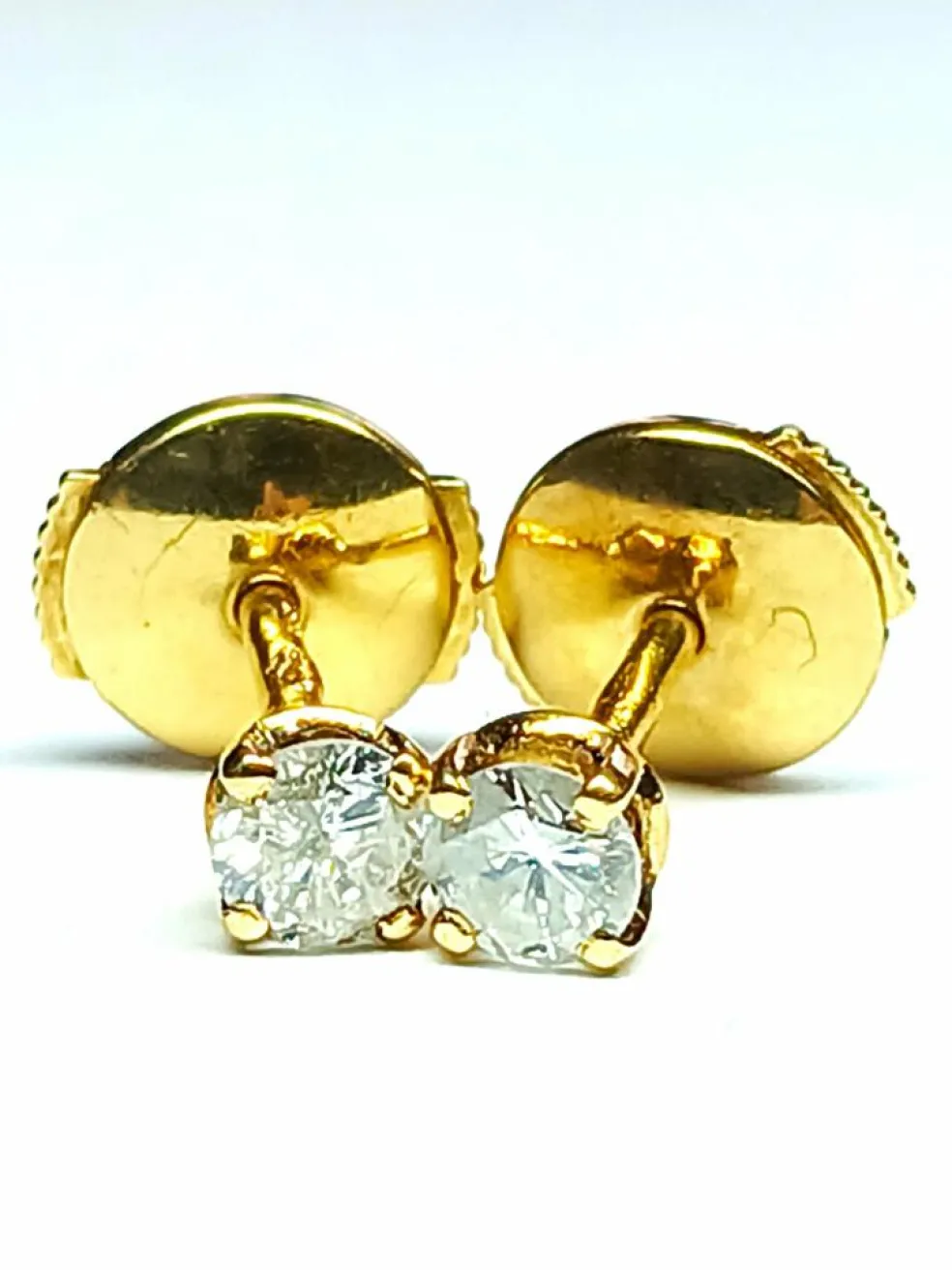 Boucles d'oreilles Puces Or jaune Diamant
