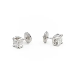 Boucles d'oreilles Puces Or blanc Diamant