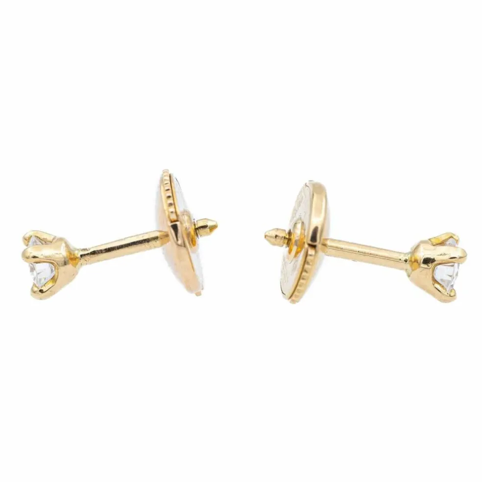 Boucles d'oreilles Puces Or jaune Diamant