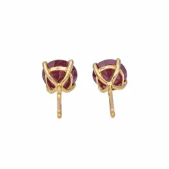 Boucles d'oreilles Puces Or jaune Rubis
