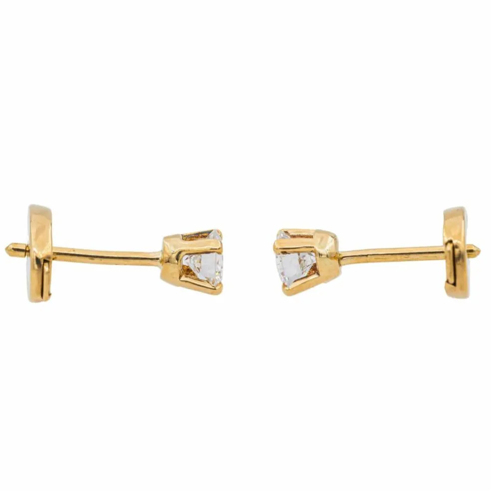 Boucles d'oreilles Puces Or blanc Diamant