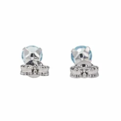 Boucles d'oreilles Puces Or blanc Topaze