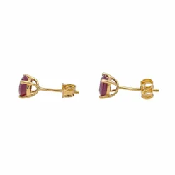 Boucles d'oreilles Puces Or jaune Rubis