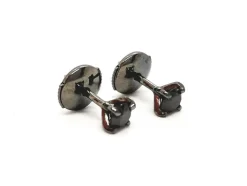 Boucles d'oreilles Puces Or noir Diamant