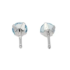 Boucles d'oreilles Puces Or blanc Topaze