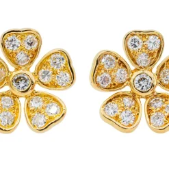 Boucles d'oreilles Puces Or jaune Diamant