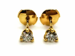 Boucles d'oreilles Puces Or jaune Diamant