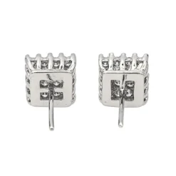 Boucles d'oreilles Puces Or blanc Diamant