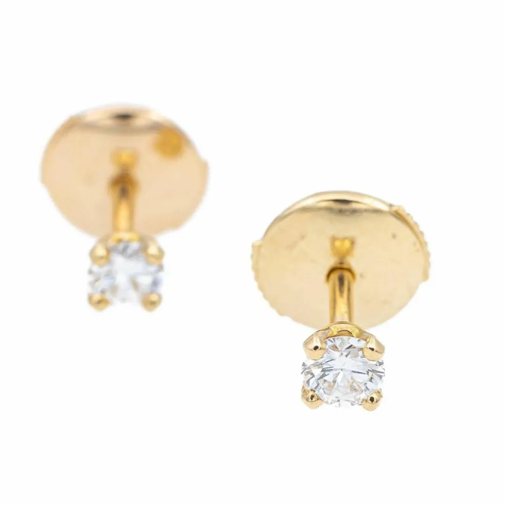 Boucles d'oreilles Puces Or jaune Diamant