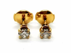Boucles d'oreilles Puces Or jaune Diamant