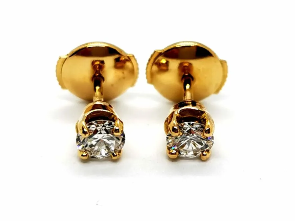 Boucles d'oreilles Puces Or jaune Diamant