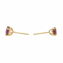 Boucles d'oreilles Puces Or jaune Rubis