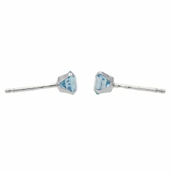 Boucles d'oreilles Puces Or blanc Topaze