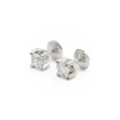 Boucles d'oreilles Puces Or blanc Diamant