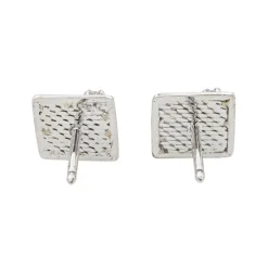 Boucles d'oreilles Puces Or blanc Emeraude, Diamant