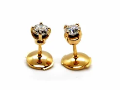 Boucles d'oreilles Puces Or jaune Diamant
