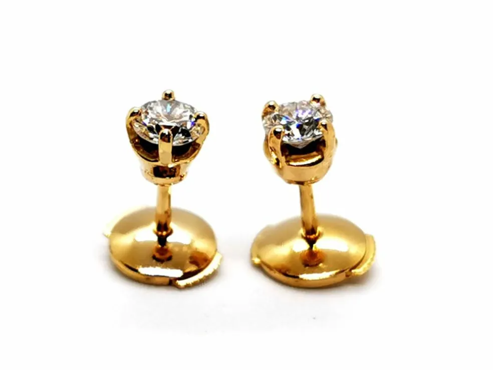 Boucles d'oreilles Puces Or jaune Diamant