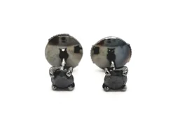 Boucles d'oreilles Puces Or noir Diamant