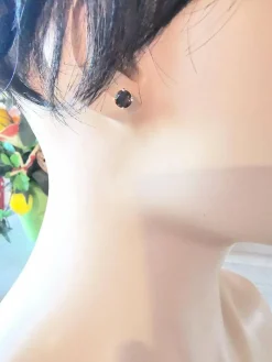 Boucles d'oreilles puces Quartz fumé