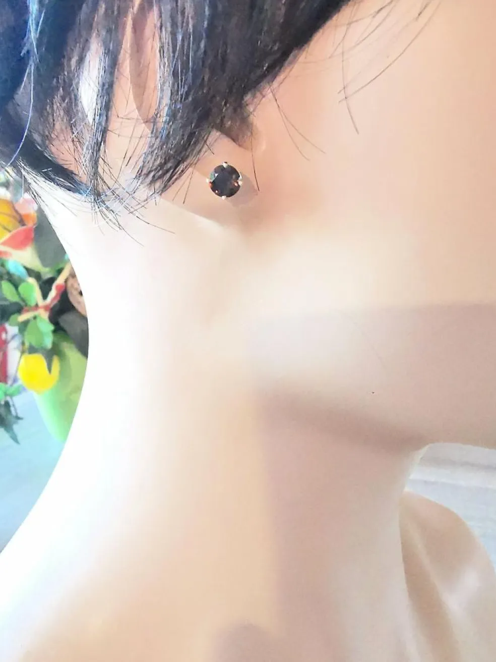 Boucles d'oreilles puces Quartz fumé
