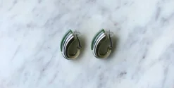 Boucles d'oreilles puiforcat par andré vassort jade sur or jaune et argent
