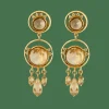 Boucles d'oreilles quartz cheveux de Vénus citrines diamants
