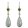 Boucles d'oreilles quartz à rutile grenats tsavorites et diamants