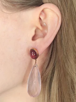 Boucles d'oreilles Quartz Tourmalines