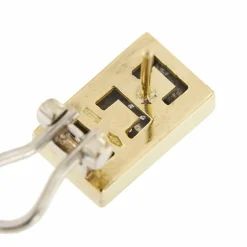 Boucles d'oreilles rectangulaires en or jaune et blanc avec diamants