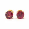 Boucles d'oreilles rhodolites or rose