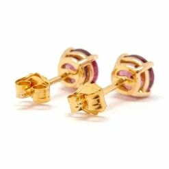 Boucles d'oreilles rhodolites or rose