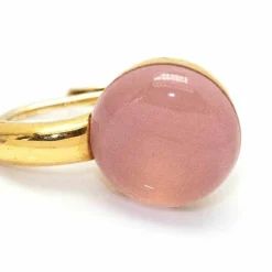 Boucles d'oreilles RIKIO en Or et Quartz Rose