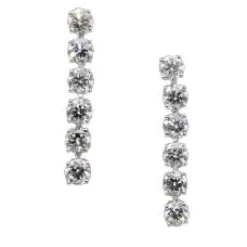 Boucles d'oreilles rivière diamant or gris