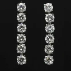 Boucles d'oreilles rivière diamant or gris