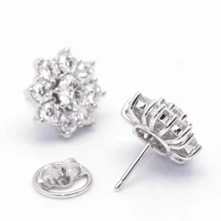 Boucles d'oreilles ROSETON en or blanc et diamants