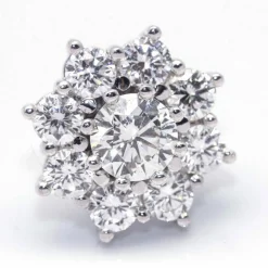Boucles d'oreilles ROSETON en or blanc et diamants