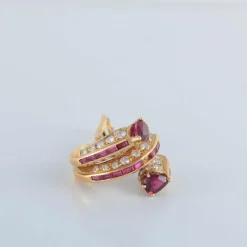 Boucles d’oreilles rubis diamants