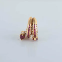 Boucles d’oreilles rubis diamants