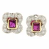 Boucles d'oreilles Rubis et Diamants