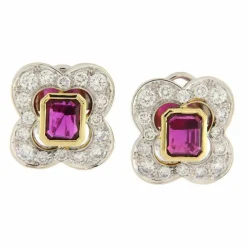 Boucles d'oreilles Rubis et Diamants