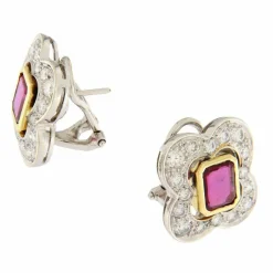 Boucles d'oreilles Rubis et Diamants
