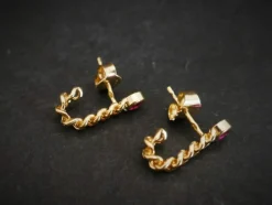Boucles d'Oreilles Rubis, Or Jaune