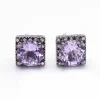 Boucles d'oreilles SALVINI Or noir Améthystes Diamants