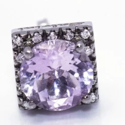 Boucles d'oreilles SALVINI Or noir Améthystes Diamants