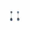 Boucles d'oreilles Saphir poire Diamants